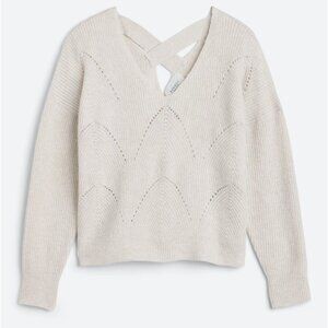 Pinque Dareen Lattice Back Pointelle Sweater Size M - Stitch Fix